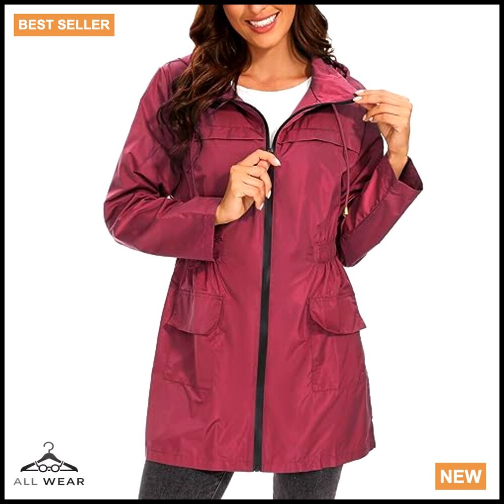Packable Rain Jacket Waterproof Lightweight Windb… - image 2